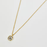 Oval transparent salt and pepper diamond necklace in 18ct yellow gold.