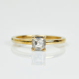 Princess Cut Salt and Pepper 18ct Yellow Gold Ring
