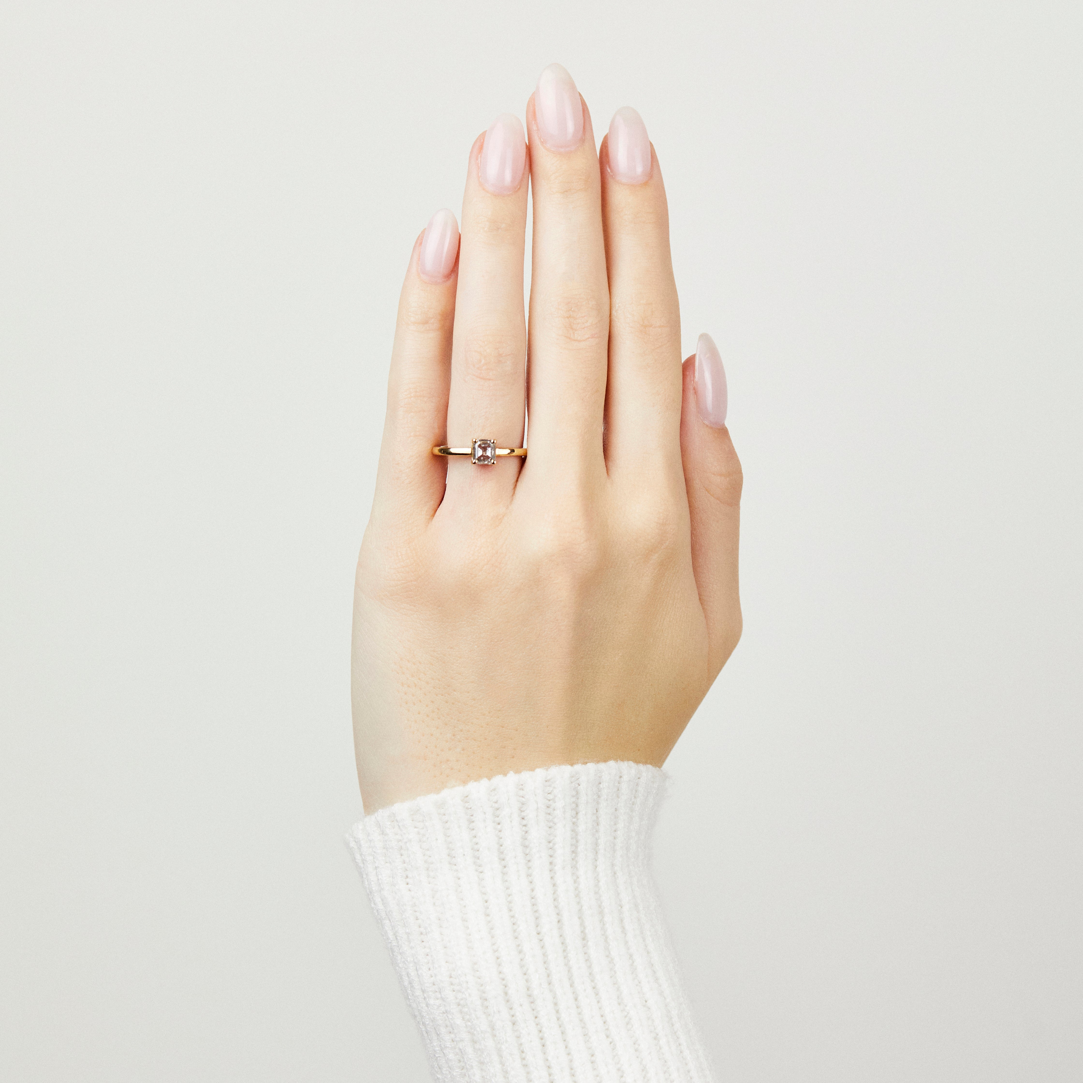 Princess Cut Salt and Pepper 18ct Yellow Gold Ring