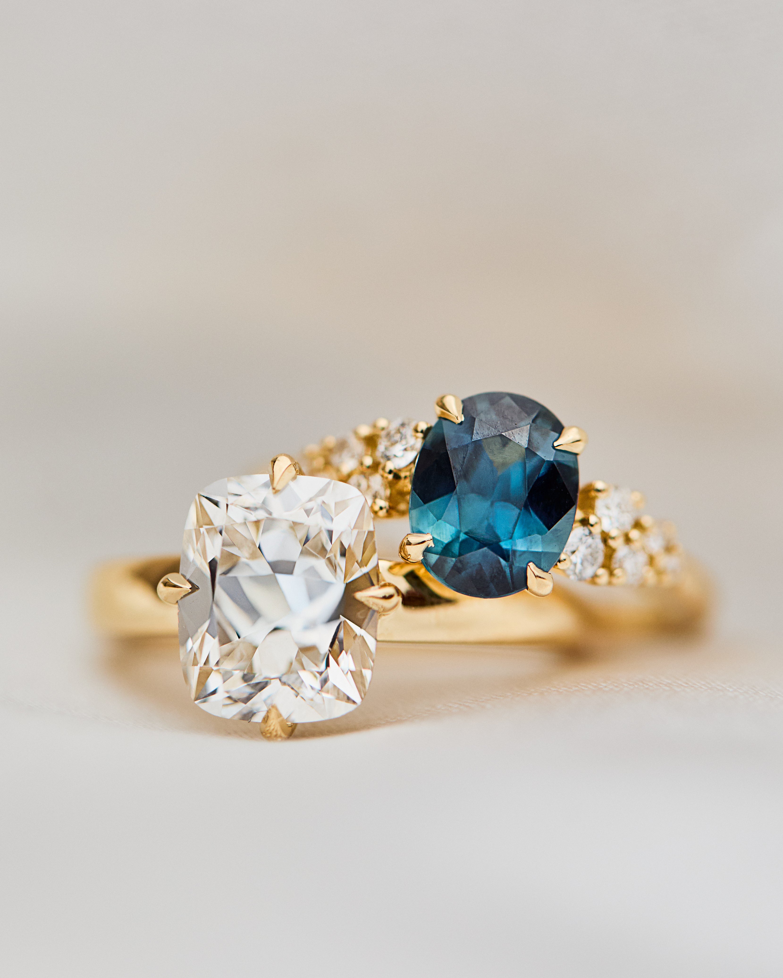 18ct yellow gold bespoke engagement rings