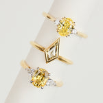 Coloured gemstone engagement rings