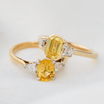 Emerald Cut Lab-Grown Yellow Diamond Engagement Ring, One Of A Kind