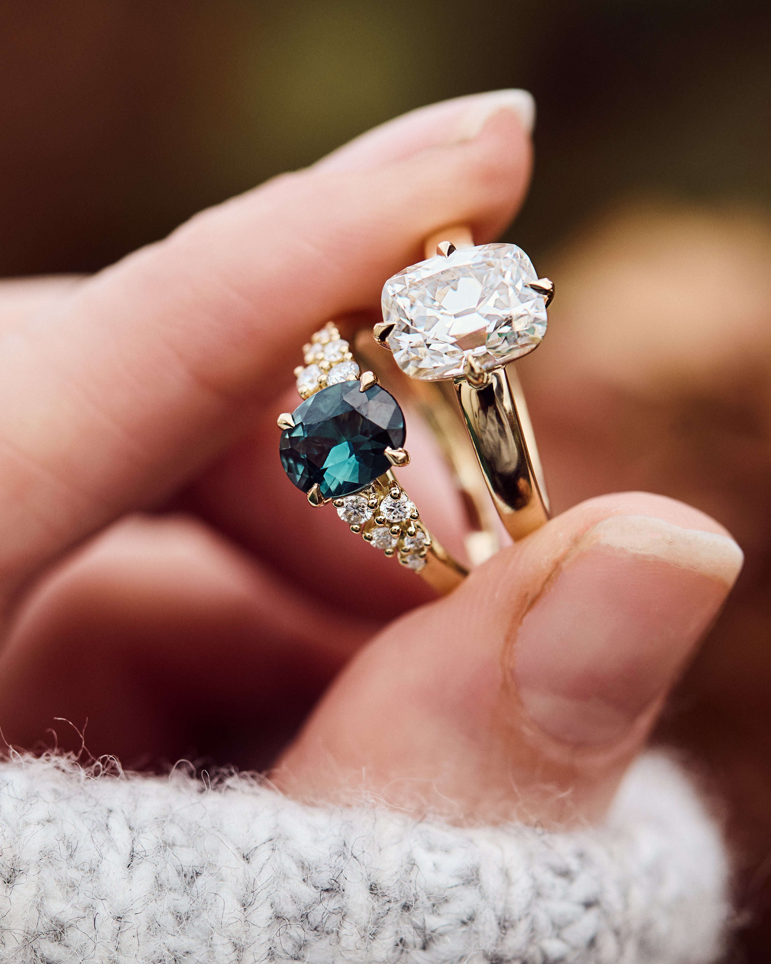 18ct yellow gold bespoke engagement rings