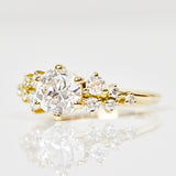 18ct yellow gold round brilliant cut cruz setting lab grown diamond ring UK