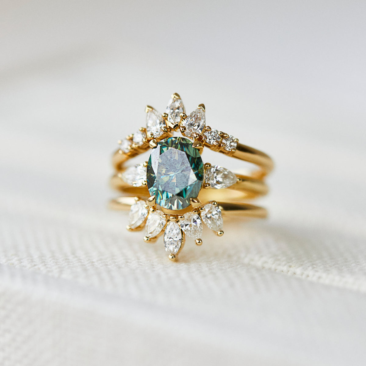 Coloured gemstone engagement rings