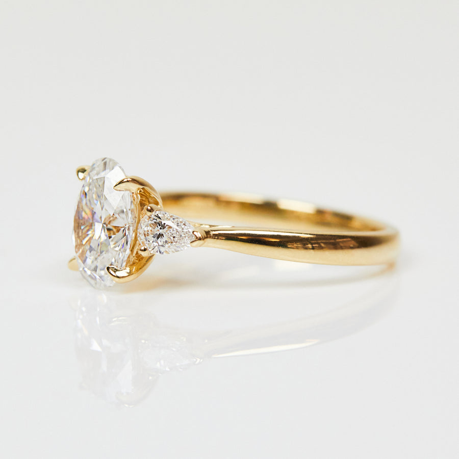 2ct Lab-Grown Oval & Pear Diamond Engagement Ring, Luna Setting