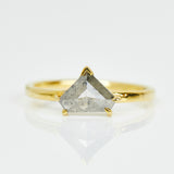 0.74ct Shield Salt and Pepper Diamond Ring, Juno Setting