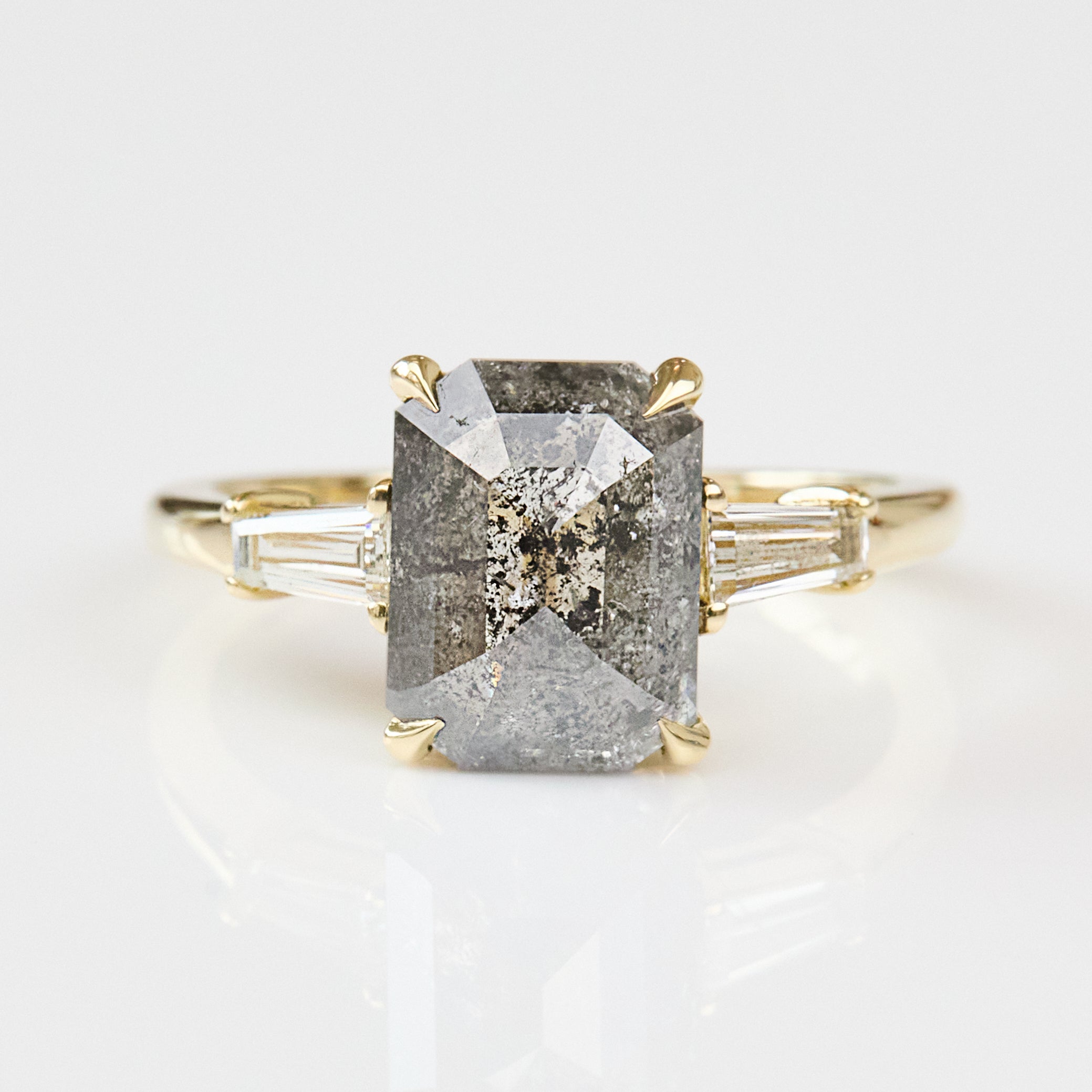Emerald Shape Rose Cut Bella Engagement Ring