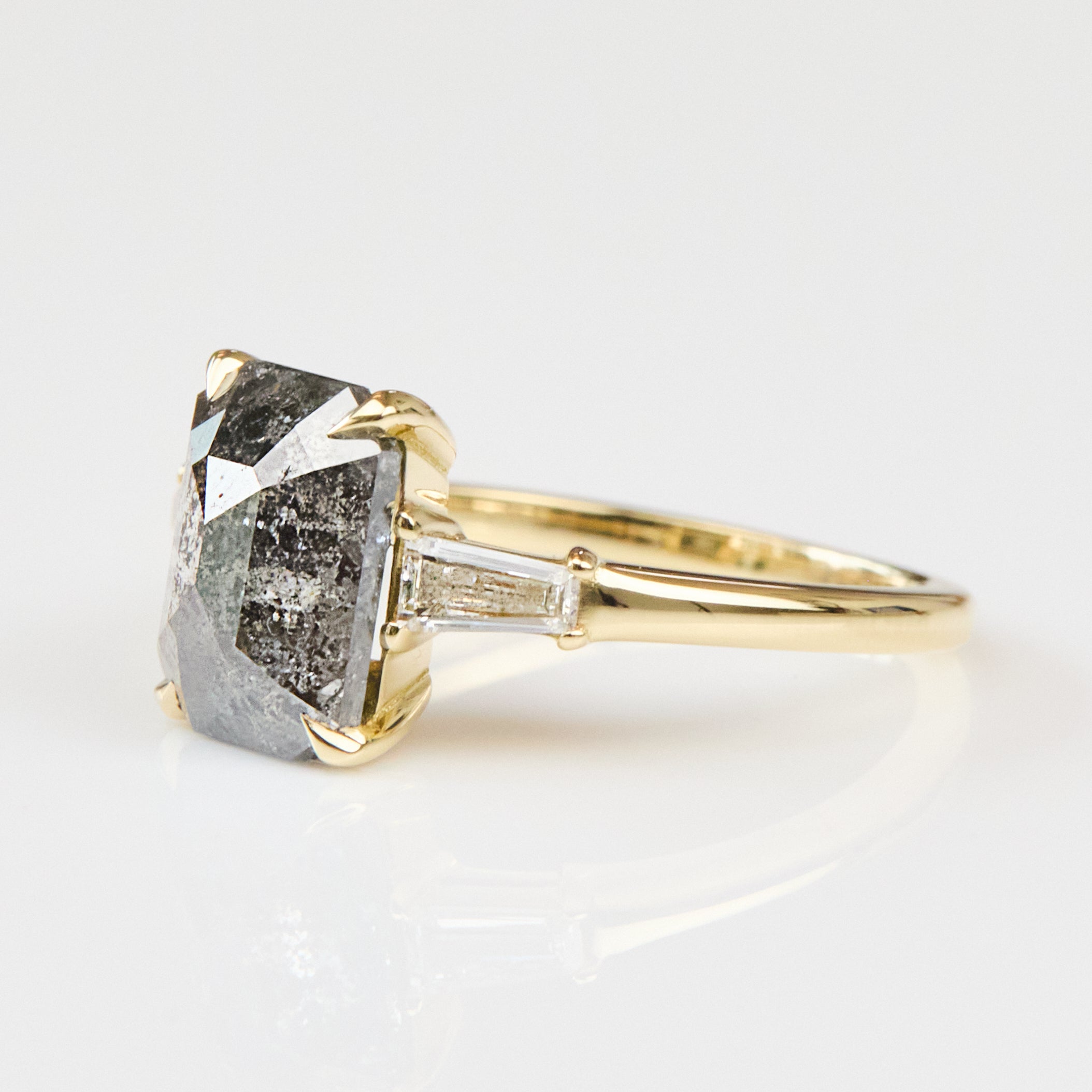 Emerald Shape Rose Cut Bella Engagement Ring