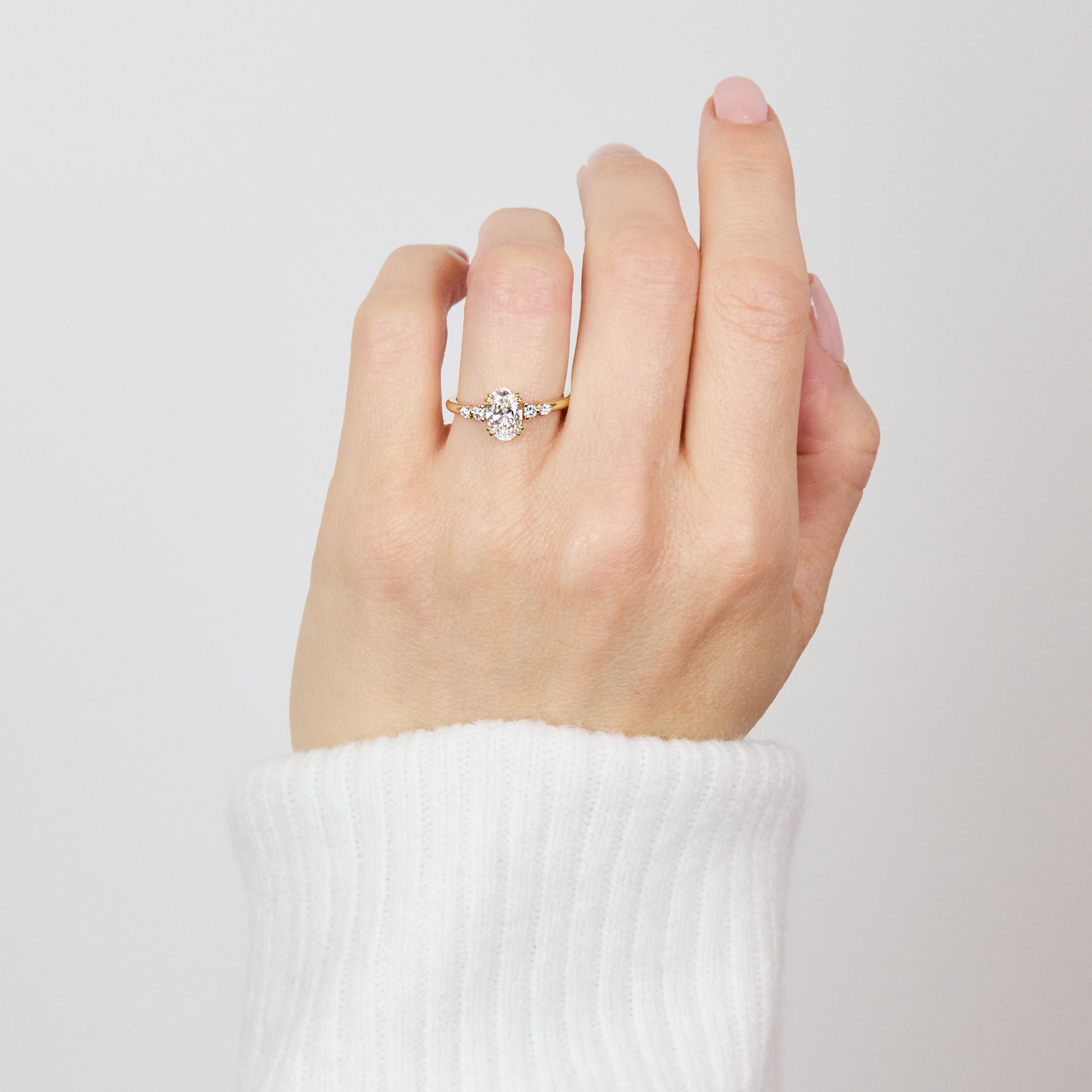 18ct Yellow Gold Oval Lab Grown Diamond Engagement Ring