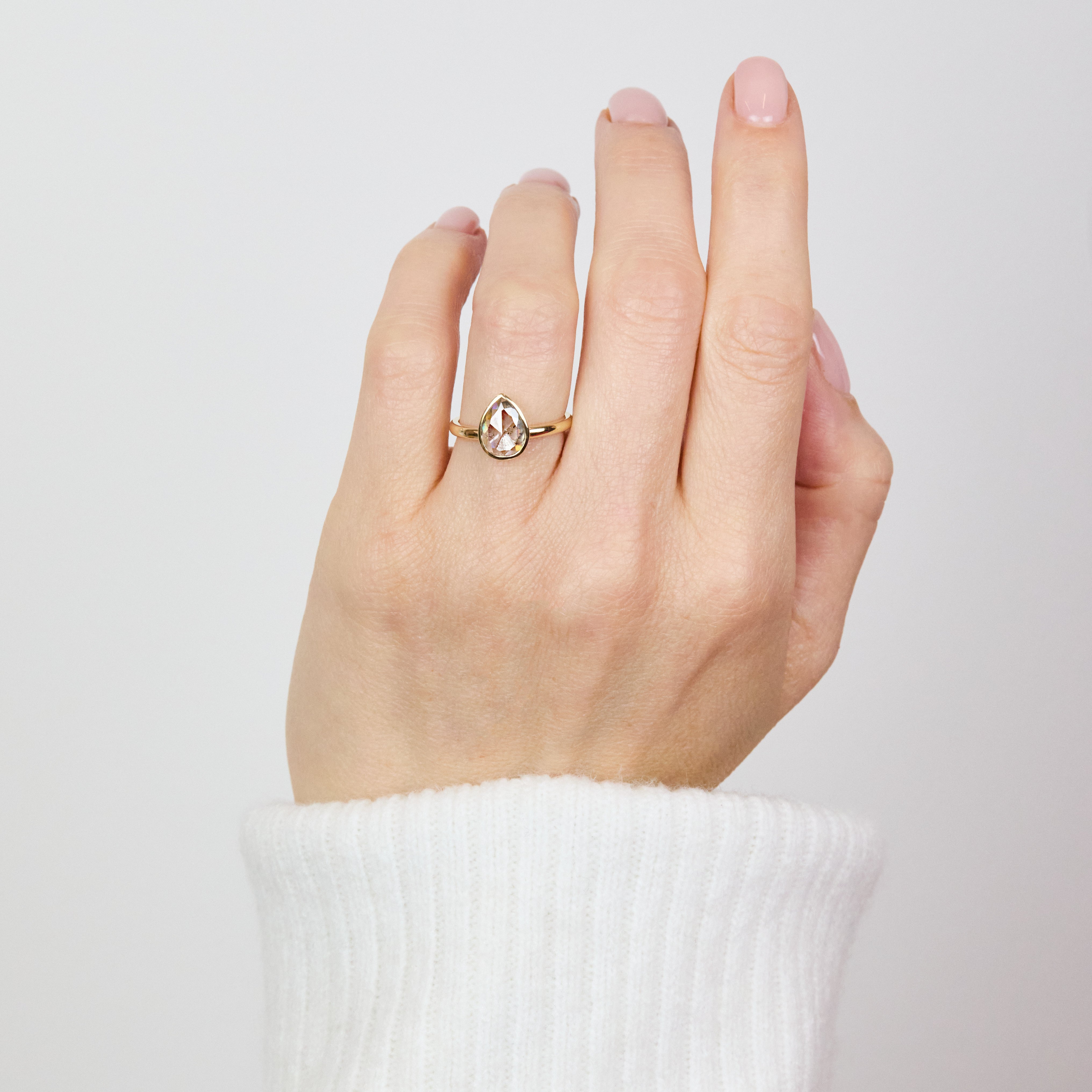 Pear Shape Diamond Engagement Ring, Juno Setting