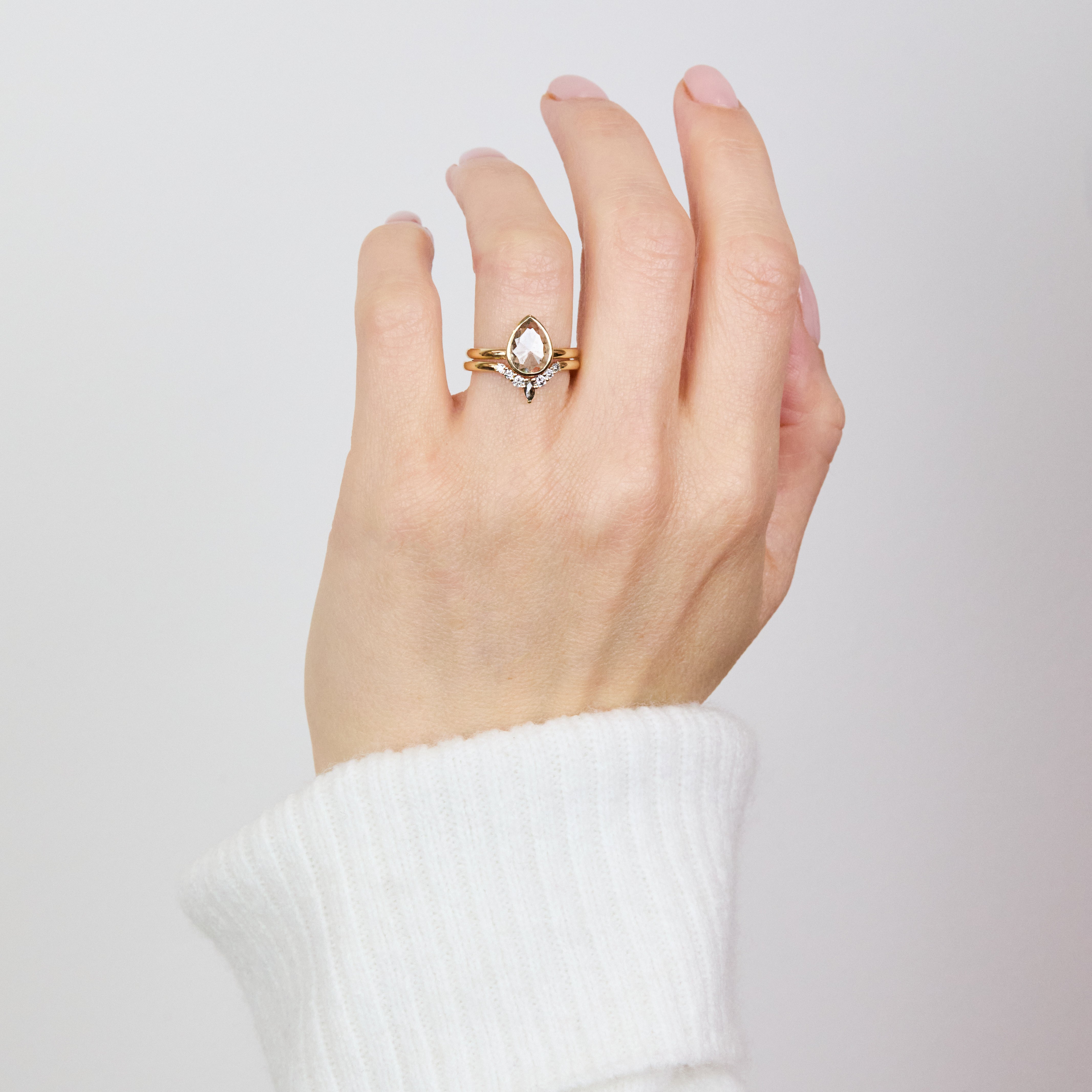 Pear Shape Diamond Engagement Ring, Juno Setting
