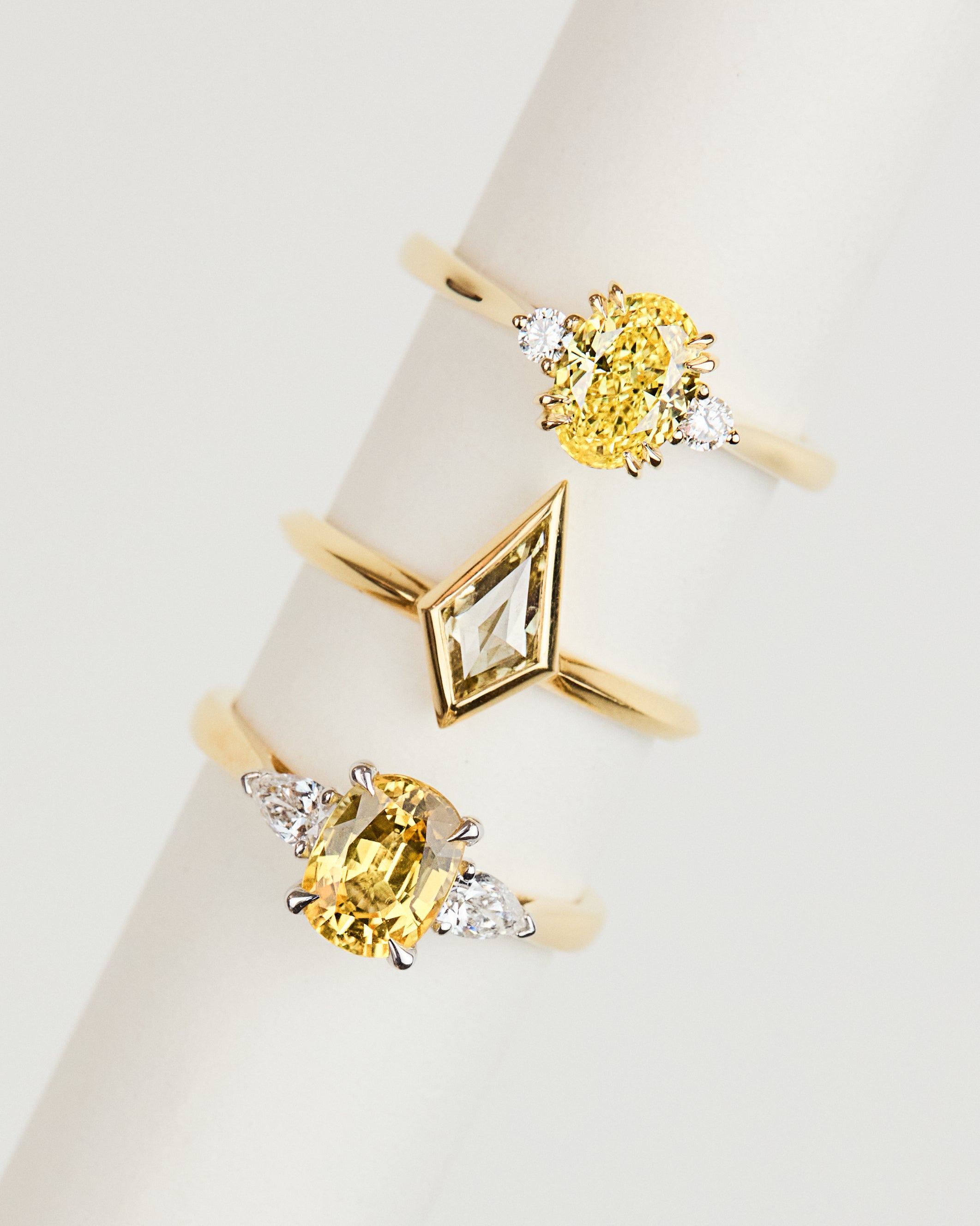 Coloured gemstone engagement rings