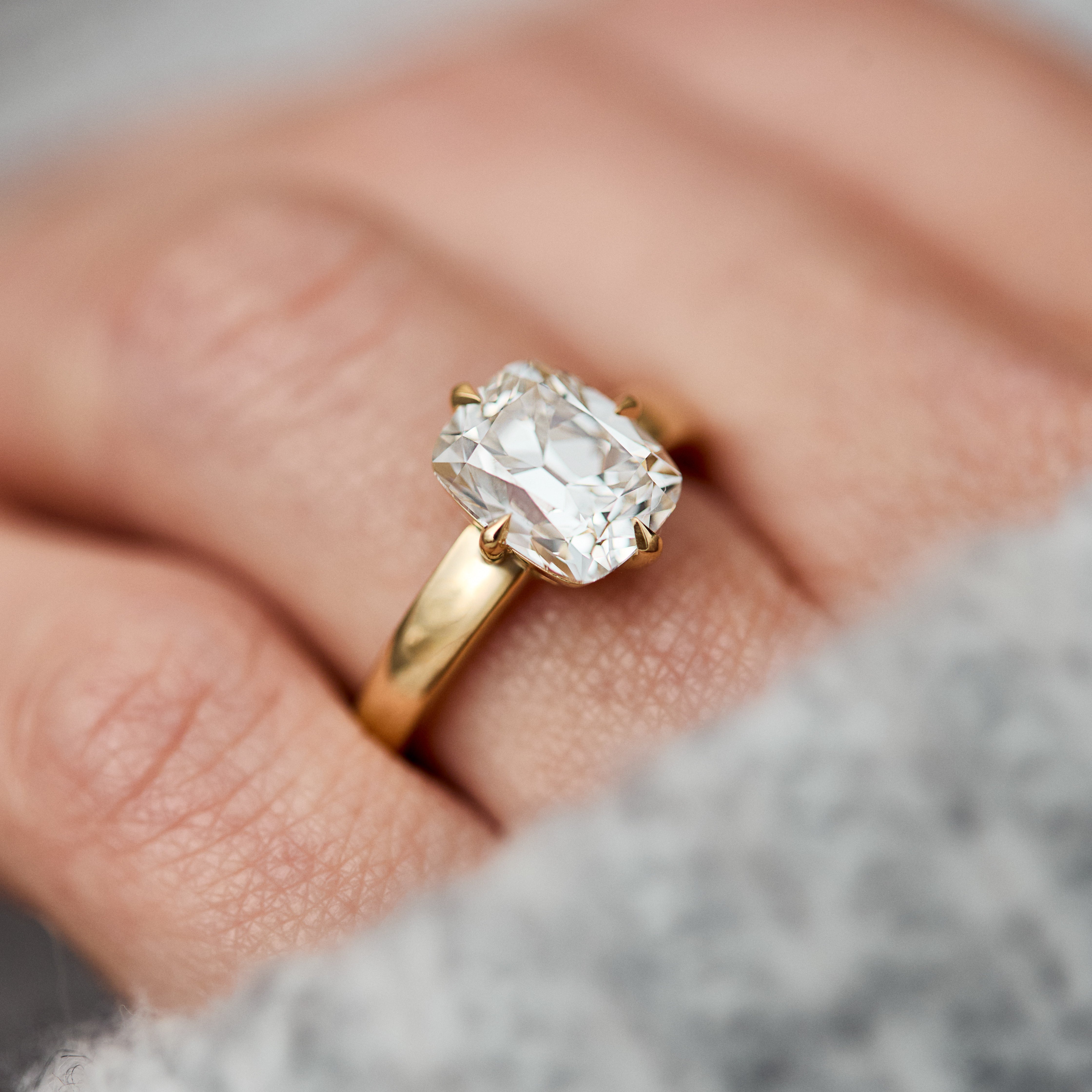 3ct Elongated Cushion Lab Grown Diamond Engagement Ring