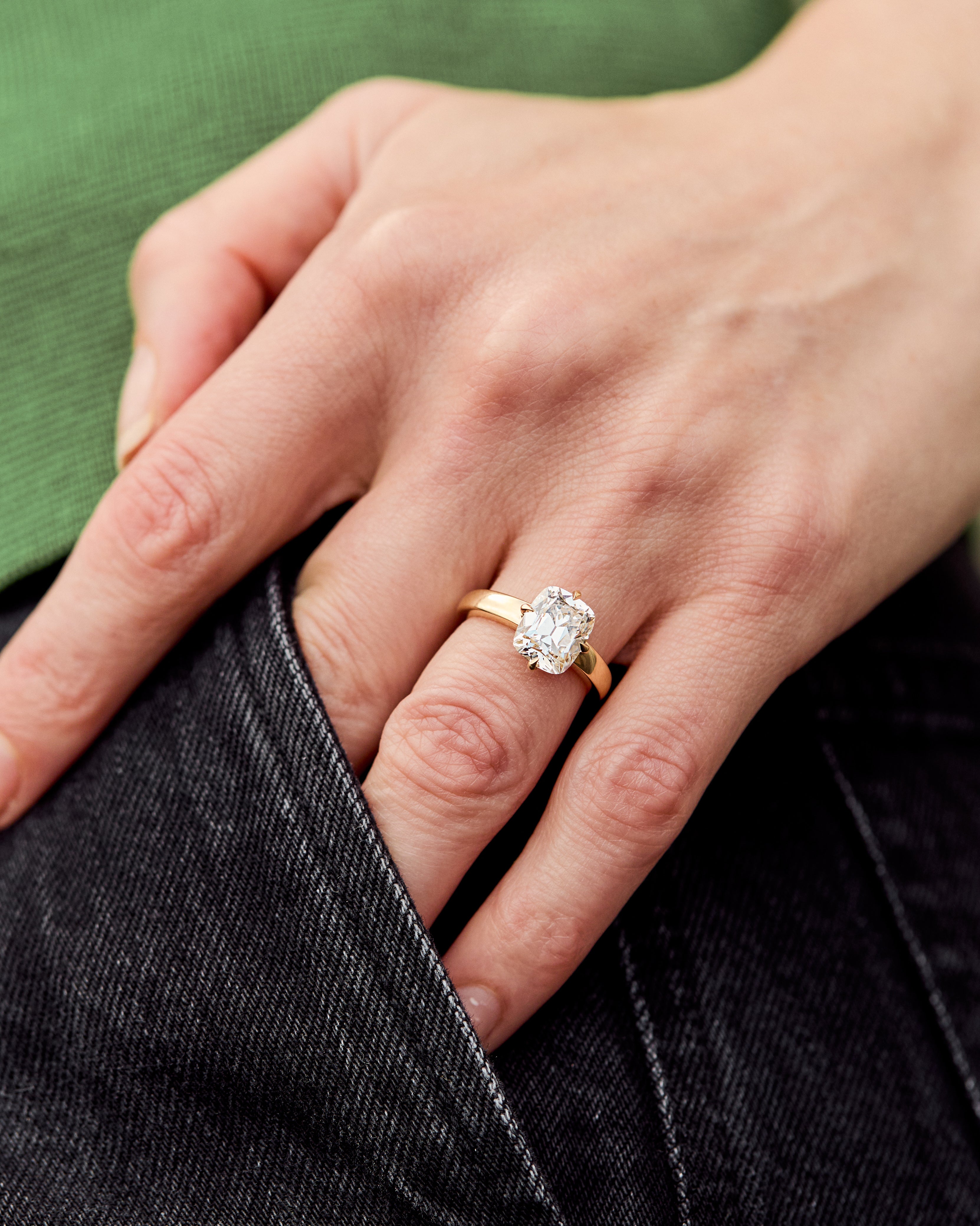 3ct Elongated Cushion Lab Grown Diamond Engagement Ring