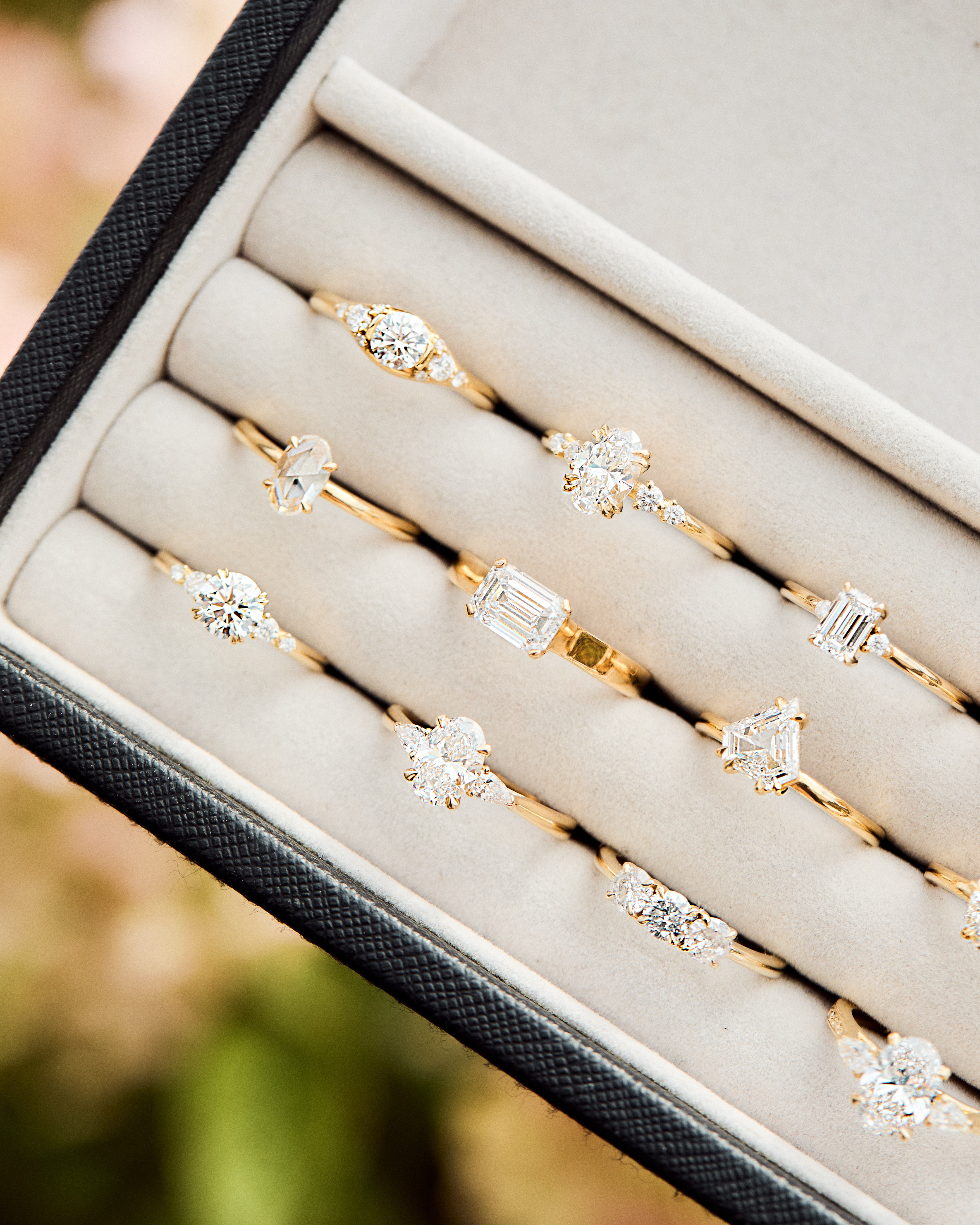 Lab-grown diamond yellow gold engagement rings
