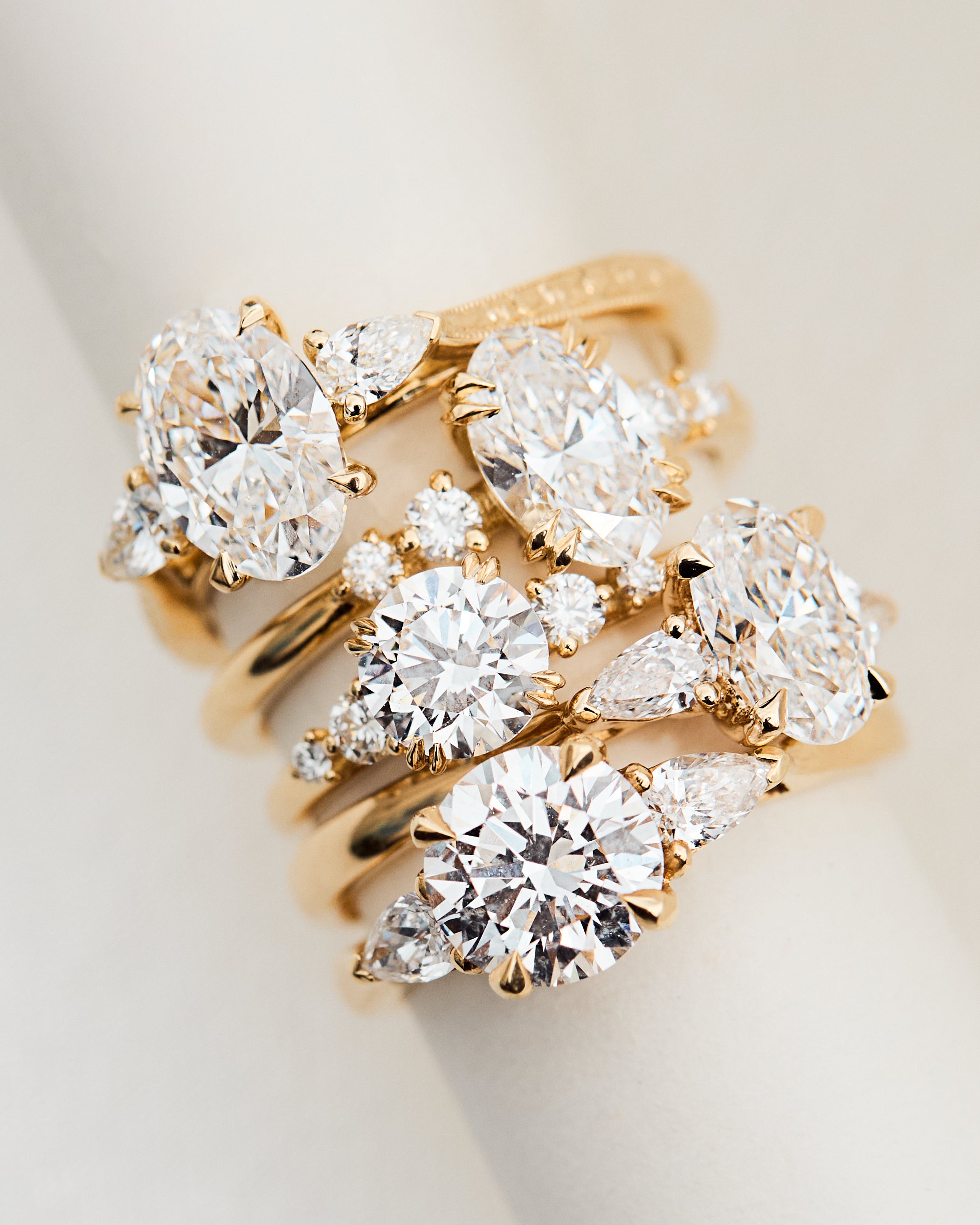 Lab-grown diamond yellow gold engagement rings