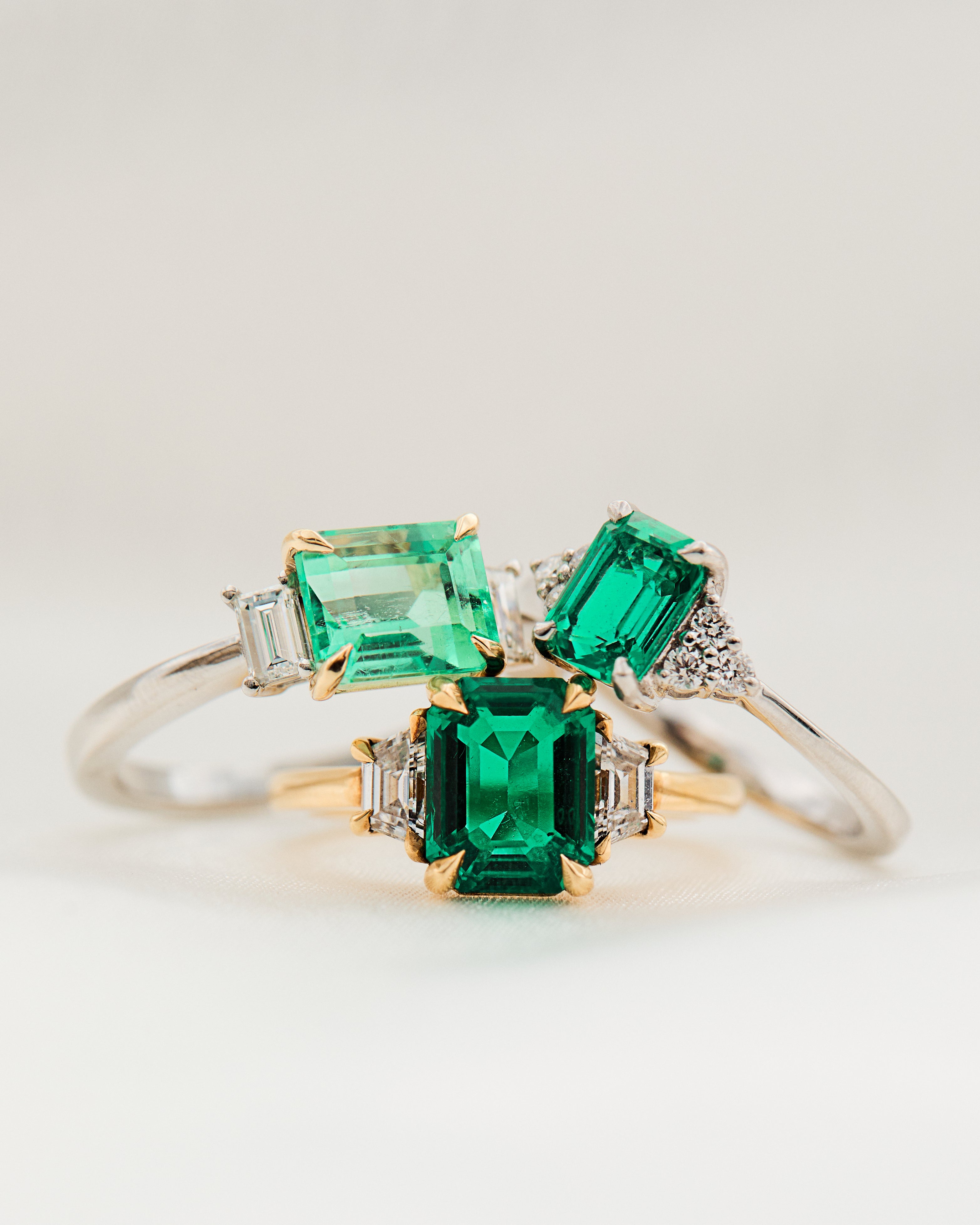 Coloured gemstone engagement rings