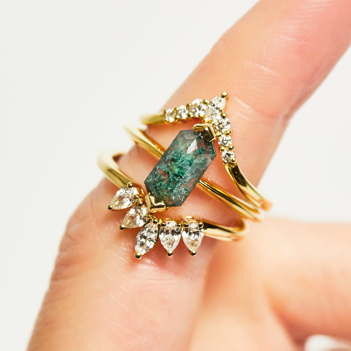 Coloured gemstone engagement rings