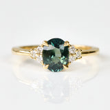 Teal sapphire rings