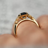 1.63ct Oval Teal Blue Sapphire Engagement Ring