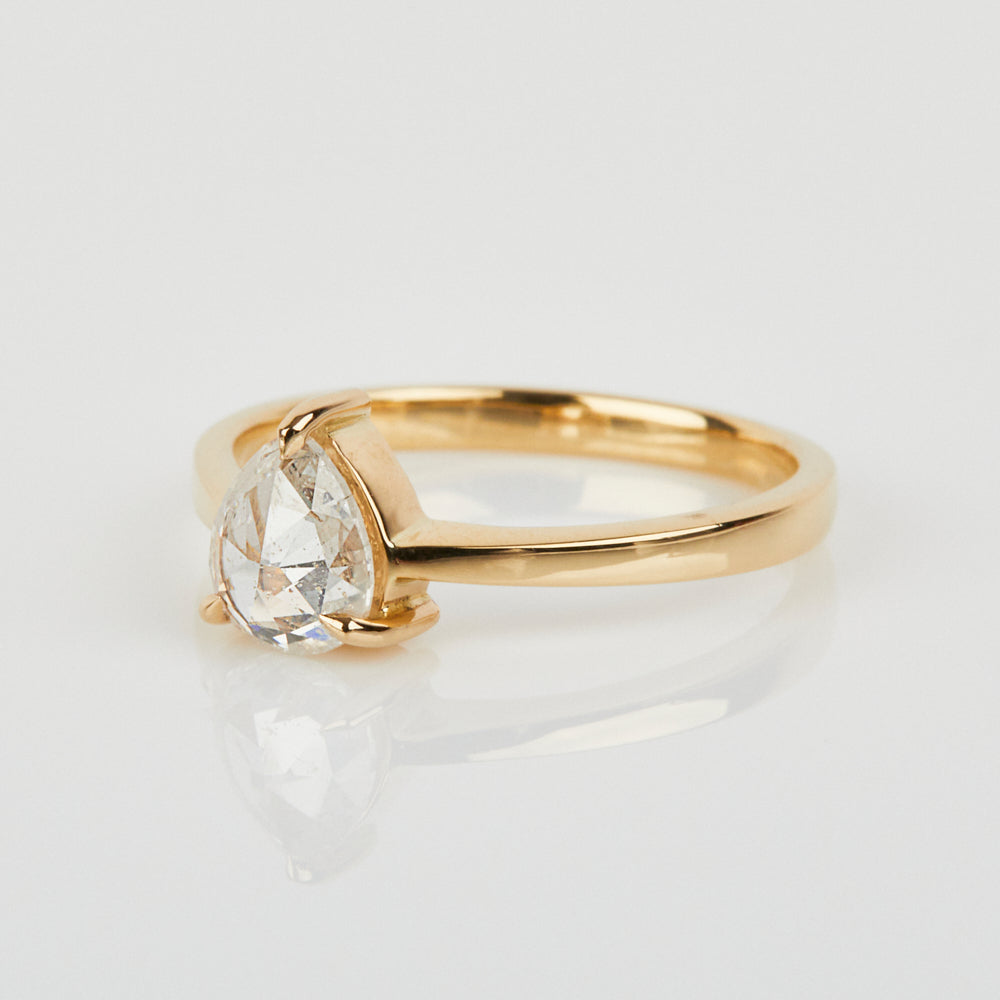 Icy Salt and Pepper Solitaire diamond ring