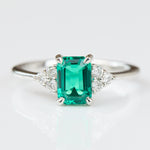 Lab-Grown Emerald Cut Emerald Engagement Ring