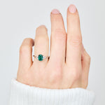 Lab-Grown Emerald Cut Emerald Engagement Ring