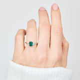 Lab-Grown Emerald Cut Emerald Engagement Ring