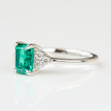 Lab-Grown Emerald Cut Emerald Engagement Ring