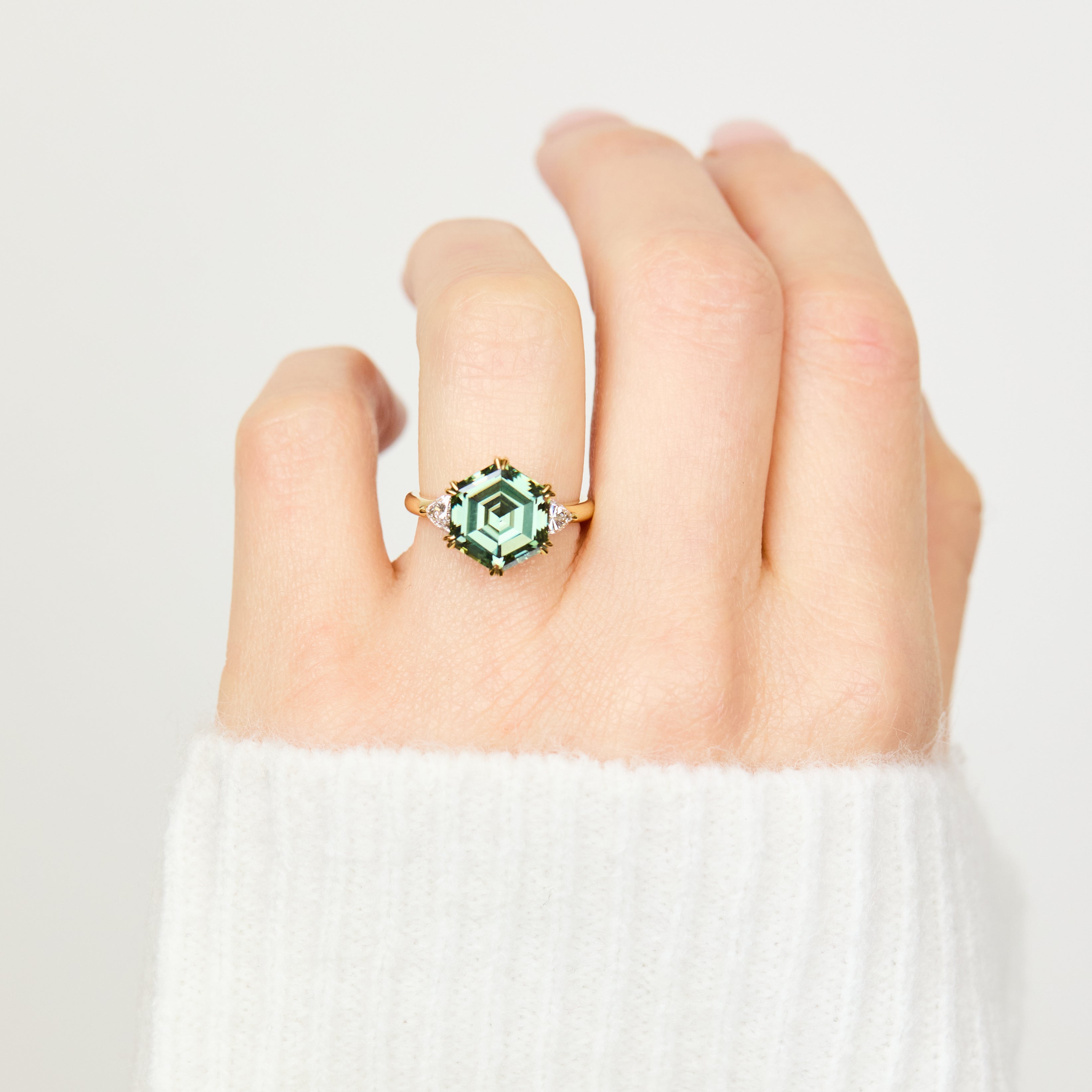 Coloured gemstone engagement rings
