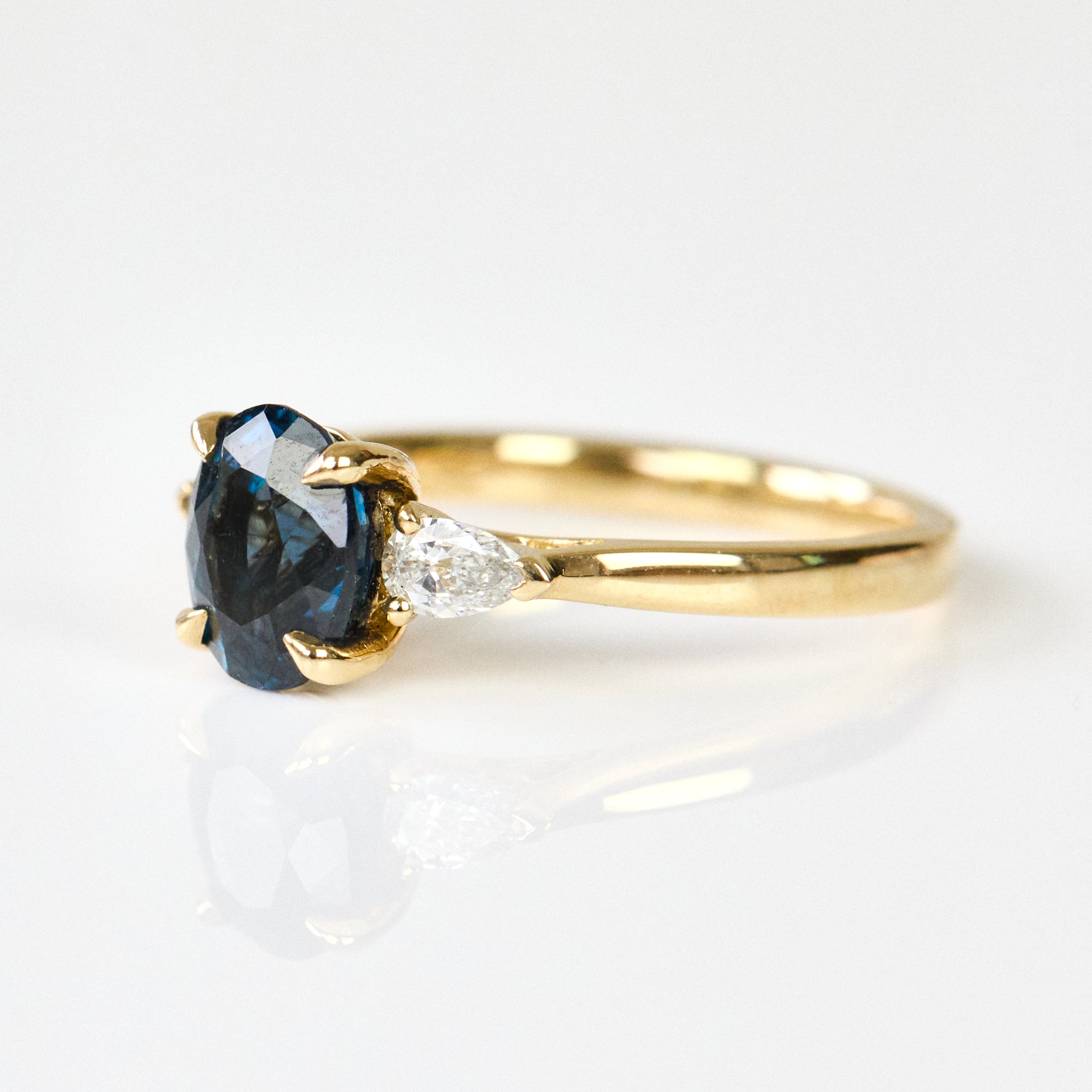 Teal sapphire rings