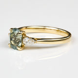 Oval Unheated Green Sapphire Engagement Ring