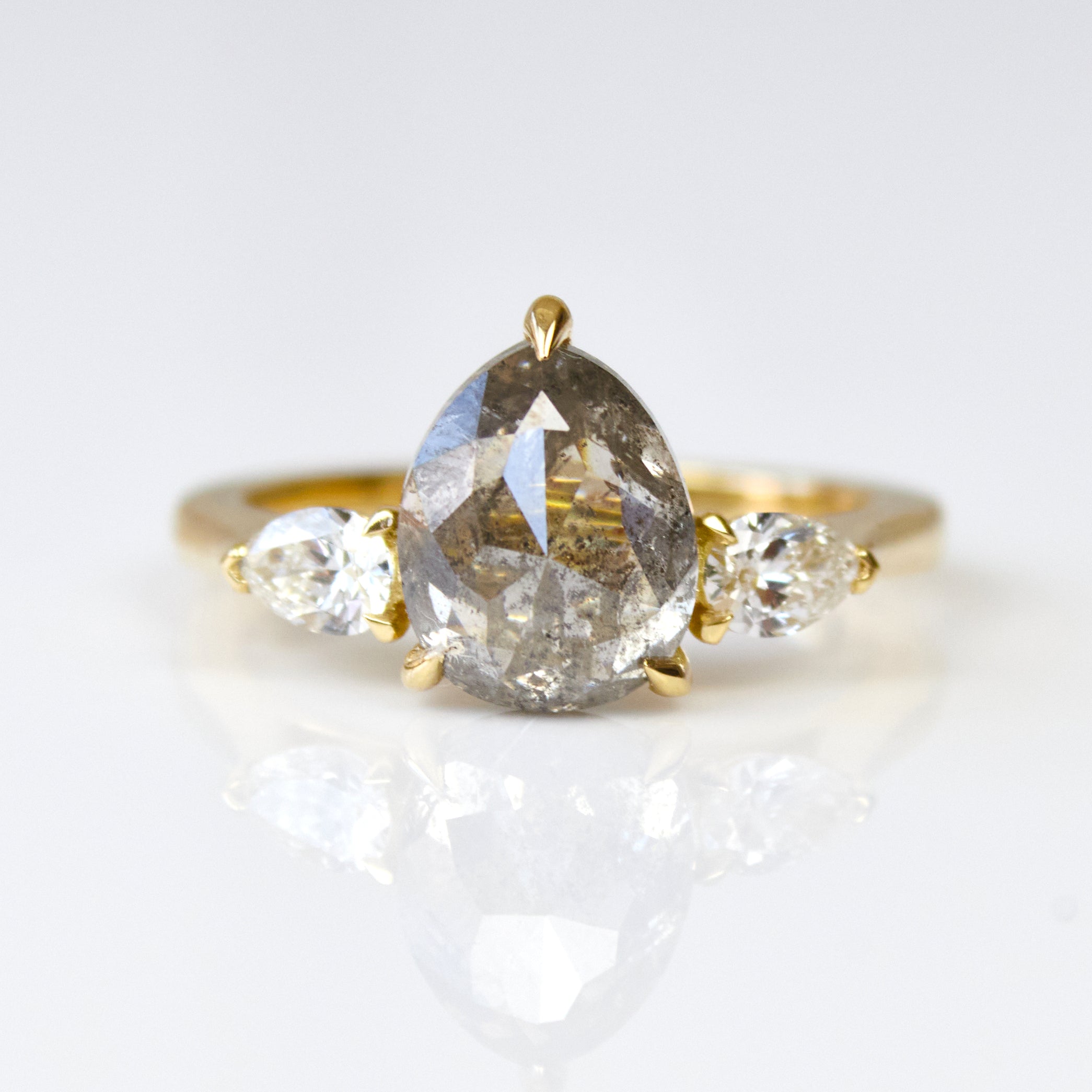 salt and pepper engagement ring
