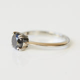 Round Black Salt & Pepper Diamond Engagement Ring