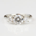 Round Brilliant Cut Lab-Grown Diamond Engagement Ring Trilogy