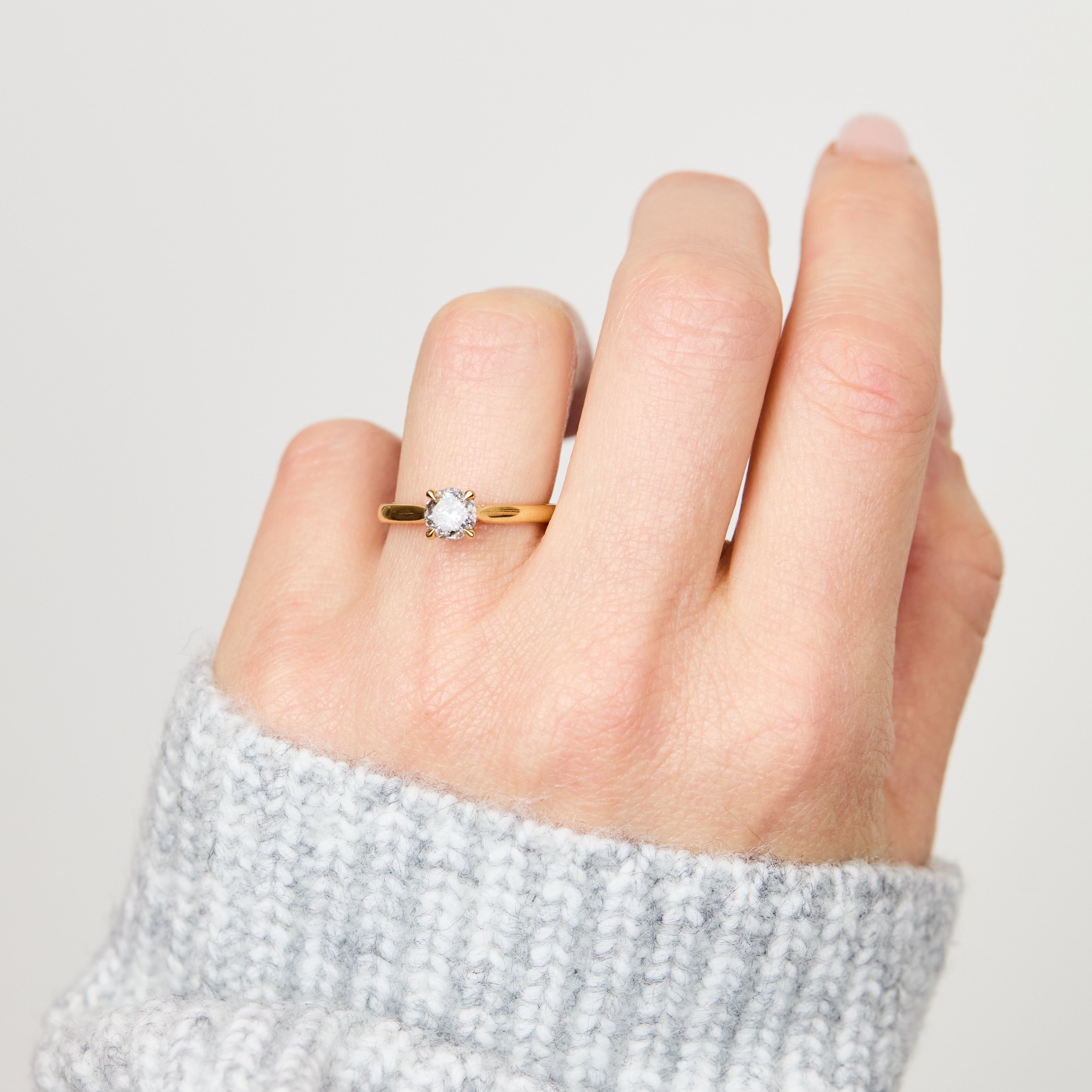 Salt and pepper engagement ring