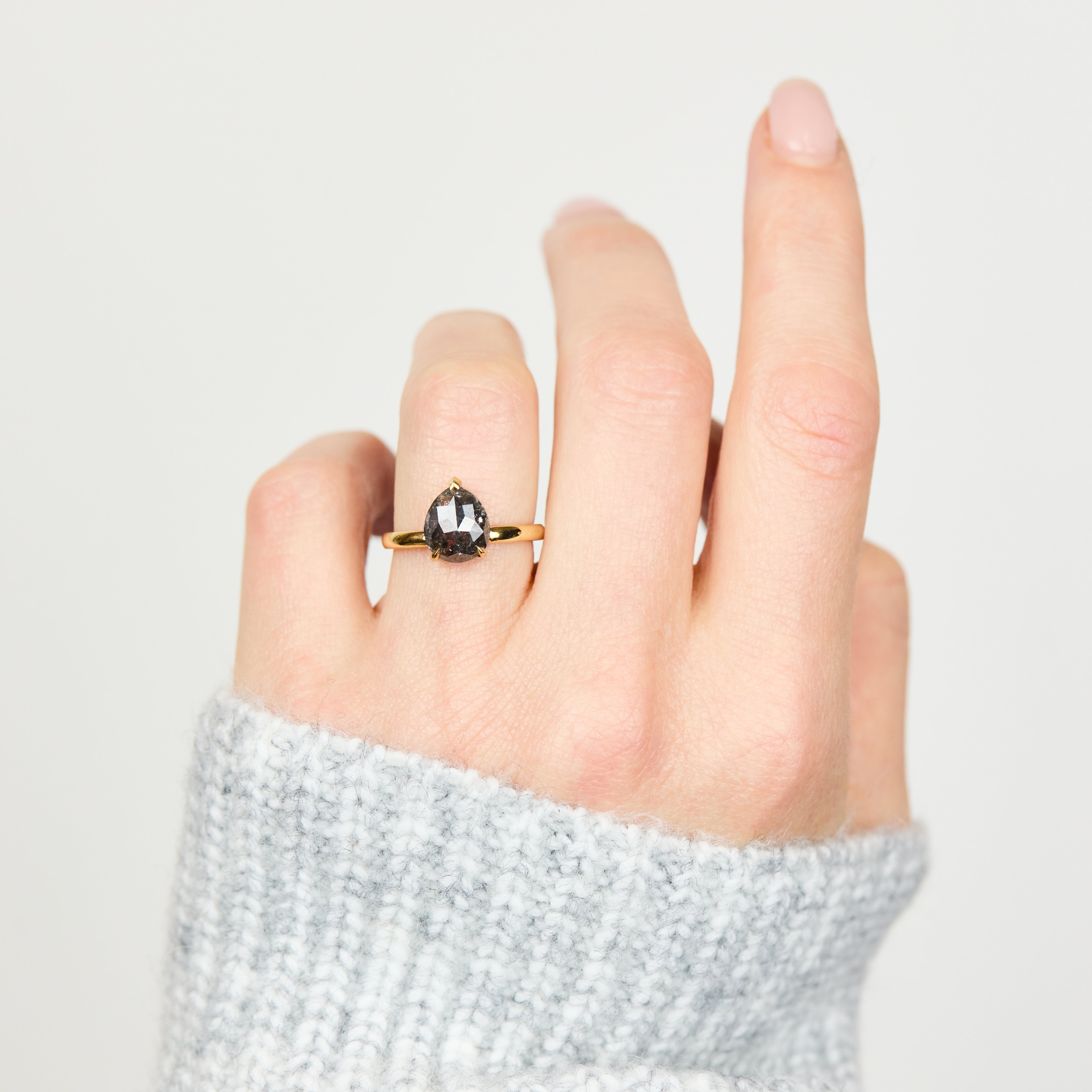 Salt and pepper engagement ring
