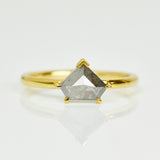 Shield Salt and Pepper Diamond Ring