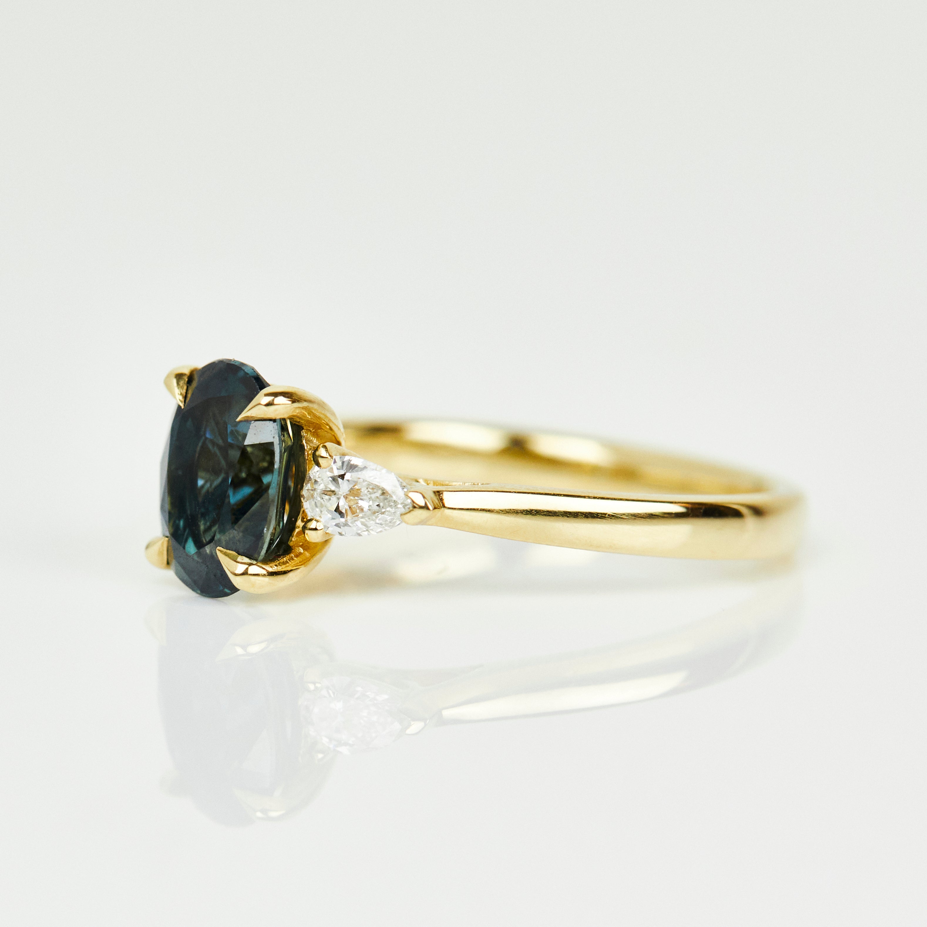 Teal sapphire rings