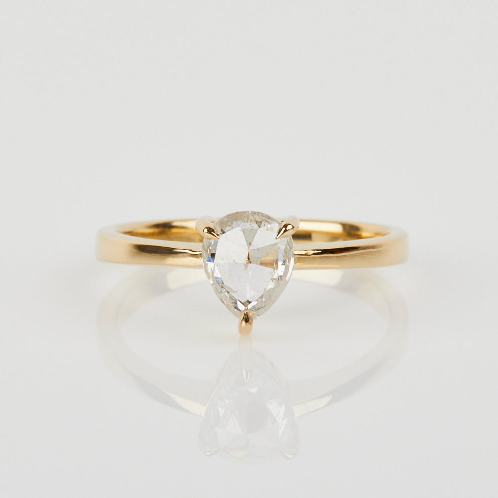 Icy Salt and Pepper Solitaire diamond ring