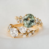 Oval Montana Mint Green Sapphire 
Engagement Ring, Cruz Setting