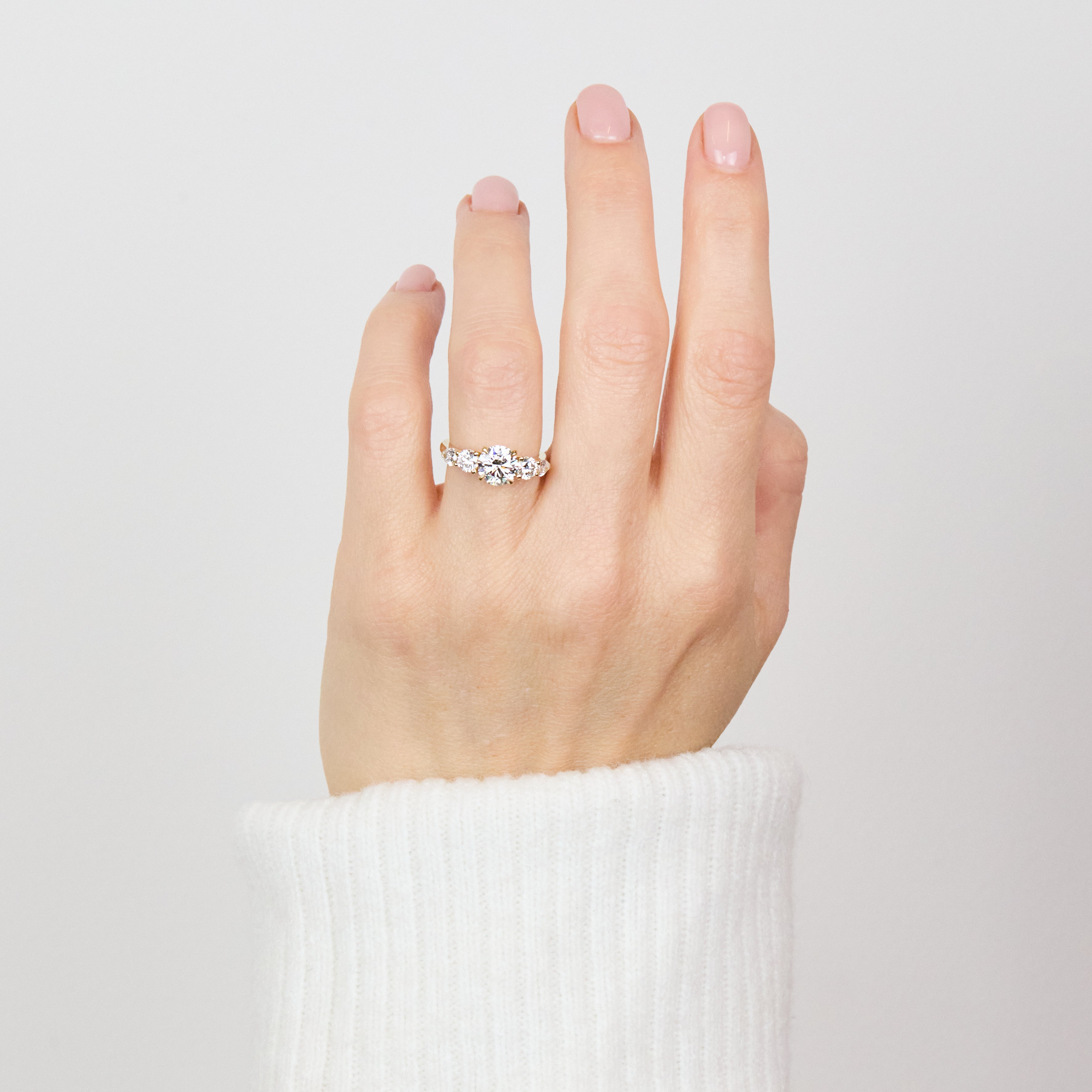 18ct Yellow Gold Round Lab Grown Diamond Engagement Ring