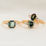 Coloured gemstone engagement rings