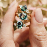 Coloured gemstone engagement rings