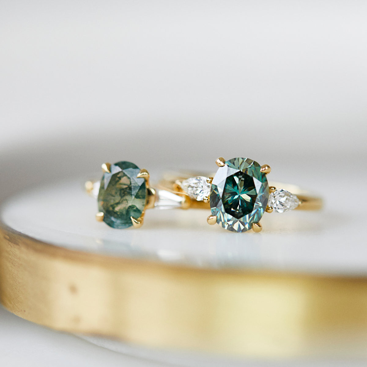 Coloured gemstone engagement rings