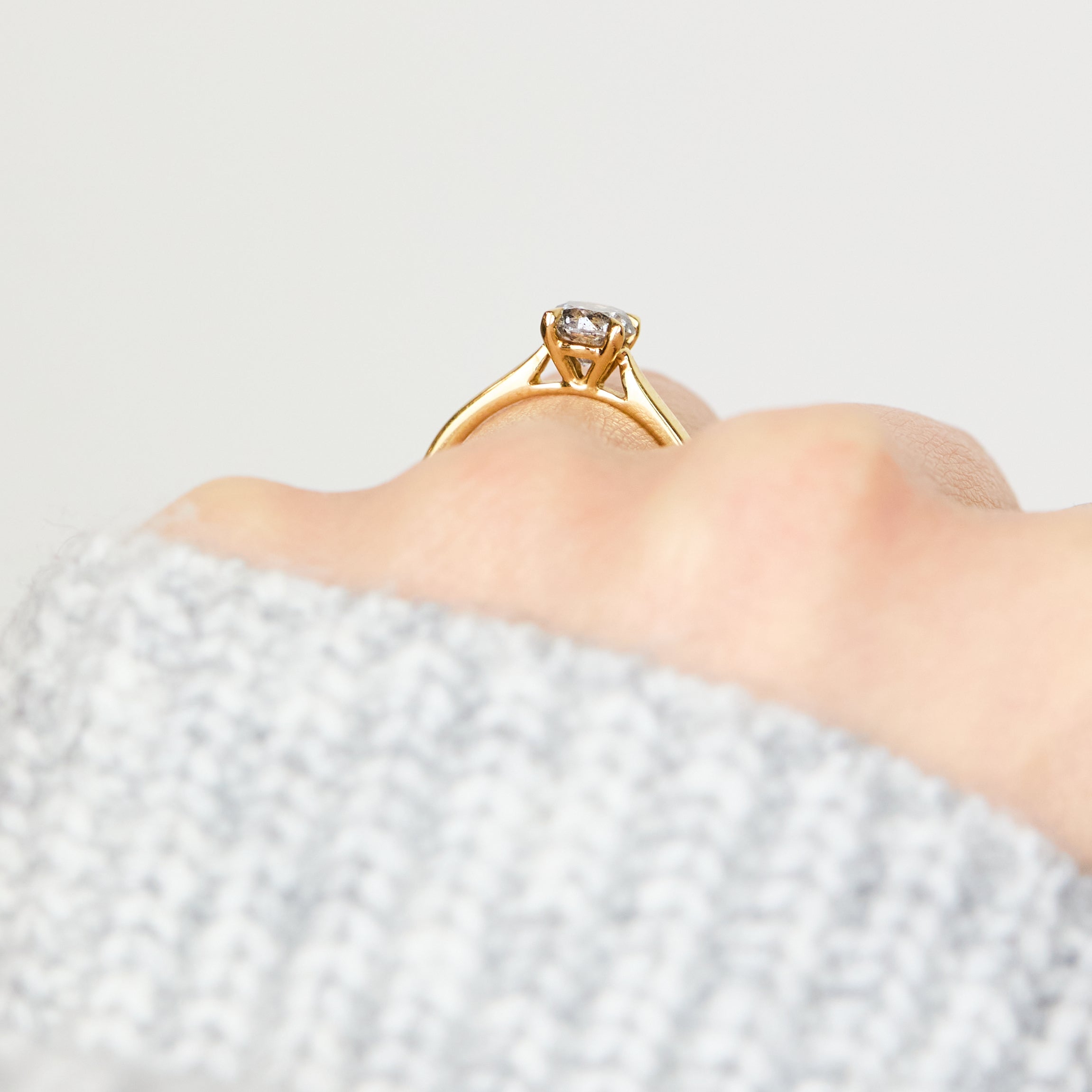 Salt and pepper engagement ring