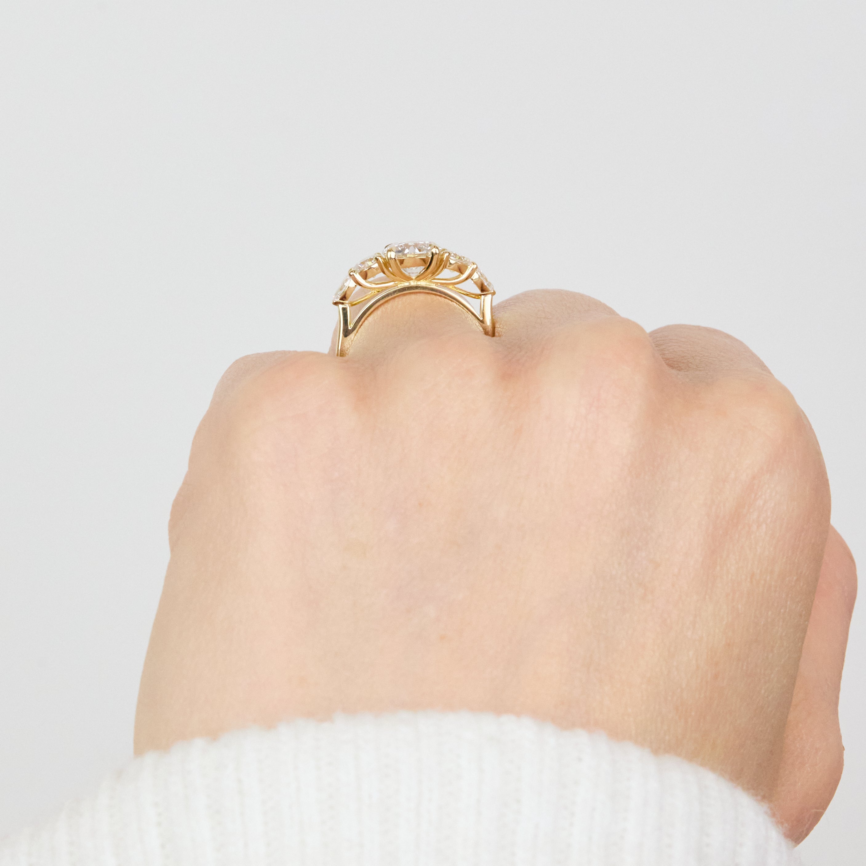 18ct Yellow Gold Round Lab Grown Diamond Engagement Ring