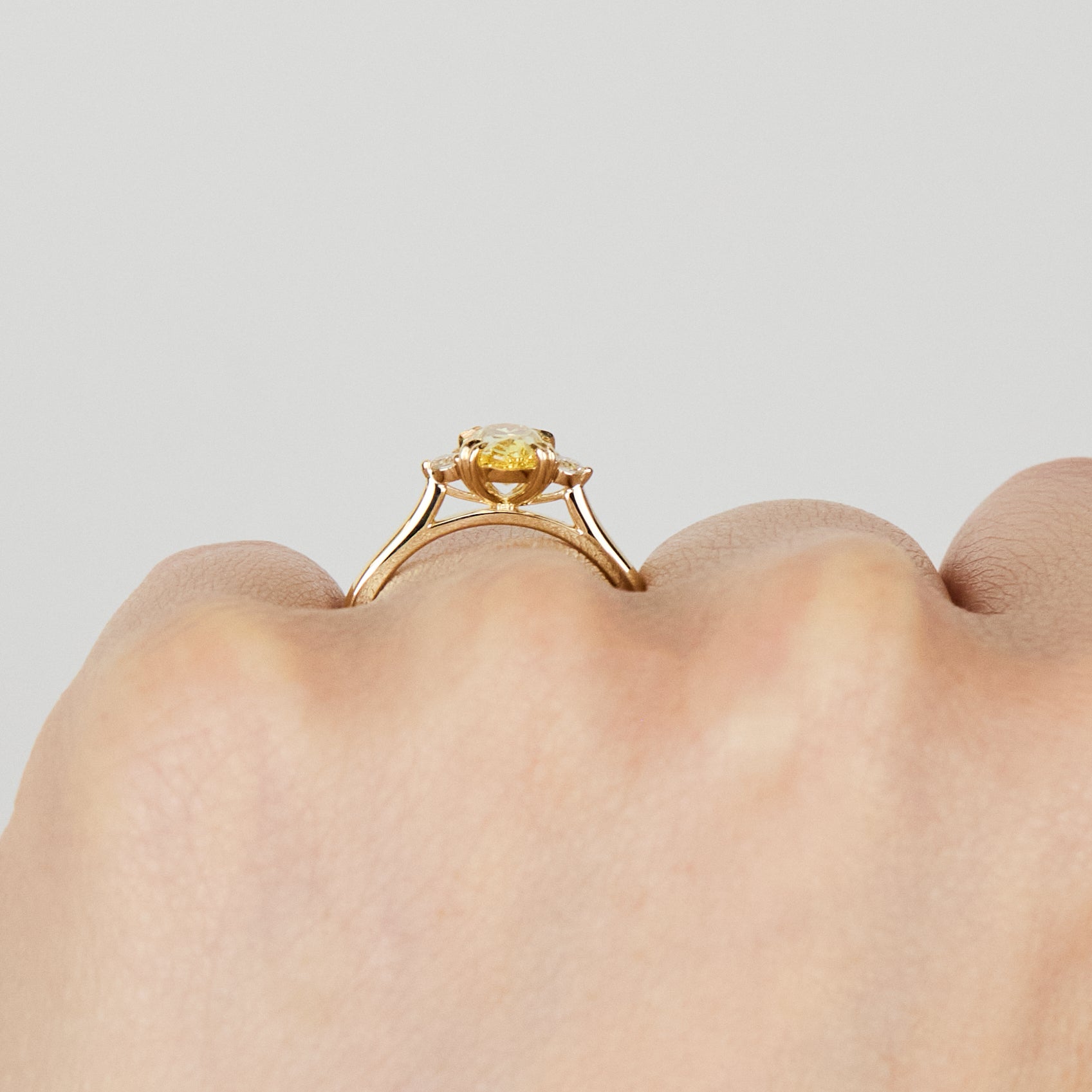 Oval Yellow Lab Grown Diamond Engagement Ring