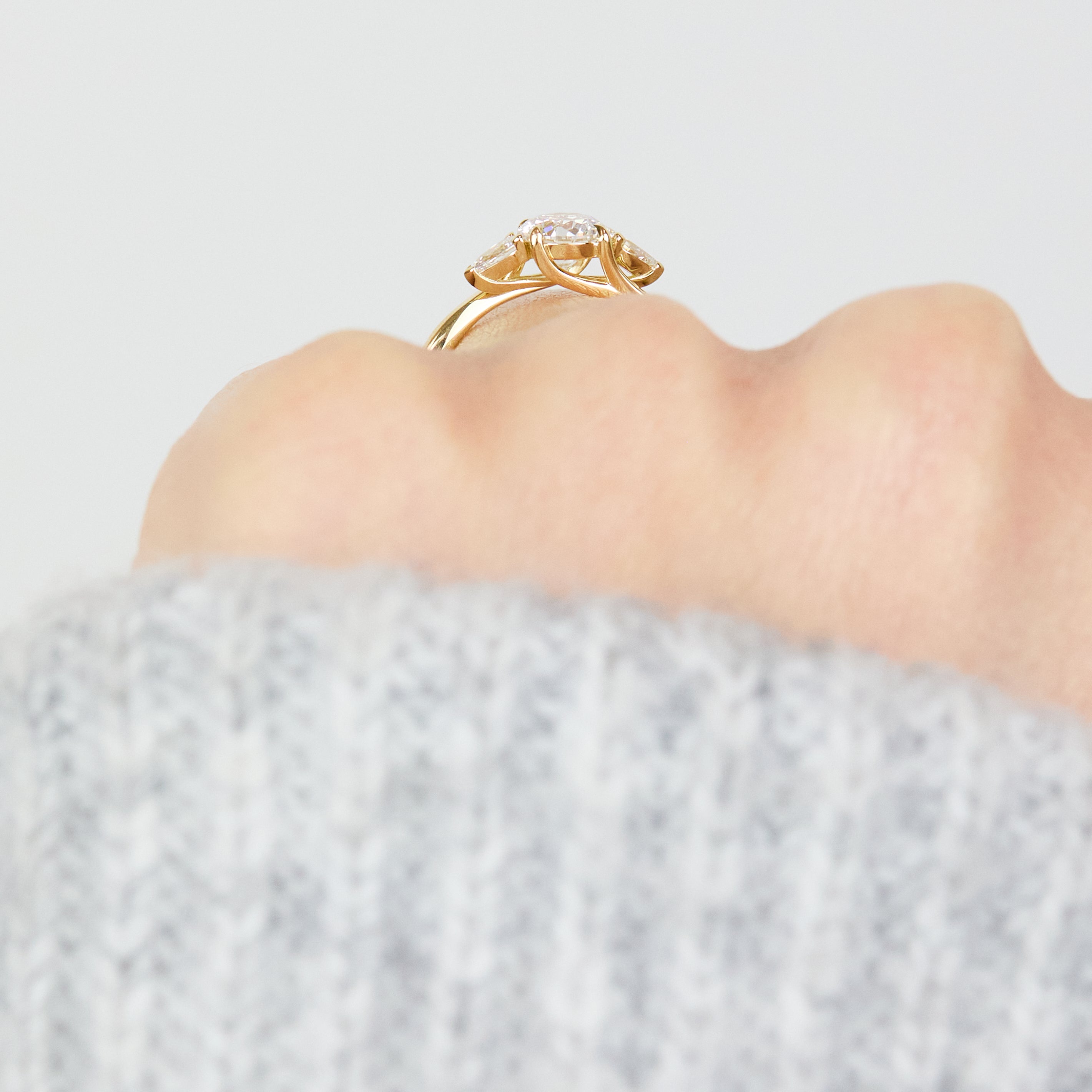 18ct Yellow Gold Round Brilliant Cut Lab Grown Diamond Engagement Ring